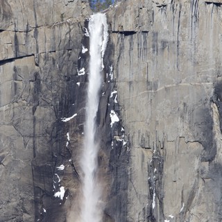 Upper Yosemite Fall Cascading Through Granite Cliffs