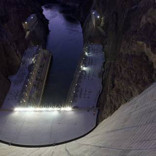 Nightfall at Hoover Dam