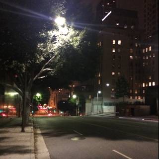 Night Time Glow of a Metropolitan Street