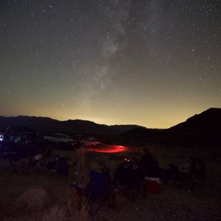 Nighttime Campfire Under the Stars