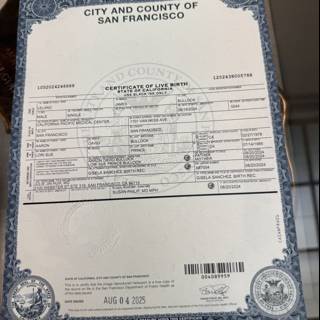 Official Record at San Francisco City Hall