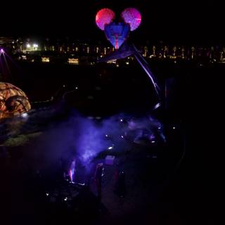 Illuminated Mickey Mouse Head Shines Bright in the Dark