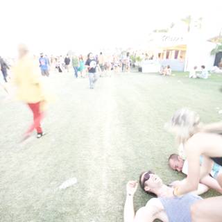 Blurry Coachella Crowd on the Grass