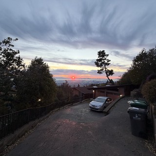 Sunset View from Oakland Hills Residential Street