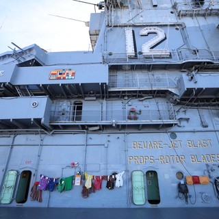 Naval Aviation Safety Warning on USS Hornet Deck