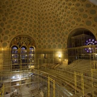 Scaffolding and Dome Inside the Architected Building