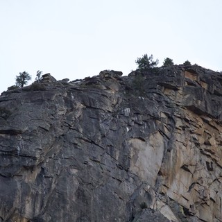 Dramatic Layered Rock Face at Dusk