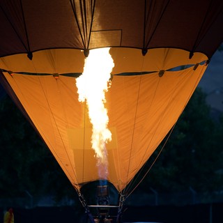 Fire Breathes Life Into Golden Hot Air Balloon