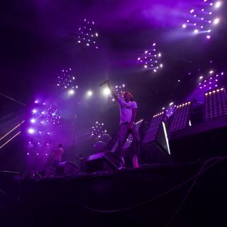 Rocking the Crowd with Purple Lights