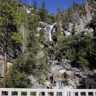 Cascade Falls Through Rocky Sierra Nevada Canyon