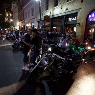 Nighttime Motorcycle Gathering