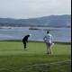 Teeing off at Pebble Beach Golf Links