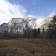 Yosemite's Winter Wonderland: A Distant Mountain View