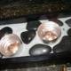 Black Pebble and Candle Tray