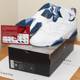 Air Jordan 7 Retro Blue/White Shoes in a Carton