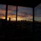 Silhouette Sunset through Office Window