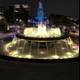Illuminated Fountain in the Urban Metropolis