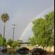 Double Rainbow Over Busy Parking Lot