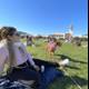 Relaxing with My Furry Friend at Mission Dolores Park