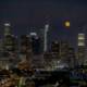 Moonrise over LA's Cityscape