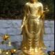 Golden Buddha statue at the Buddhist temple in Korea