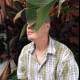 Man in a Hat surrounded by Foliage