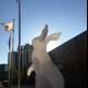 White Rabbit Sculpture in Urban Metropolis