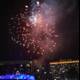 Fireworks Illuminating the Night Sky over LA's Civic Center Mall