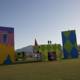 Colorful Sculptures Adorn the Grassy Knolls in Front of the Empire Polo Club Building during Coachella 2017