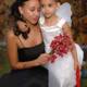 Beautiful Bride and Flower Girl at Outdoor Wedding