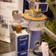 Futuristic Robot Machine on Display at Trade Show