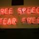 Free Speech Fear Free Neon Sign