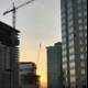 City Sunset with Construction Crane