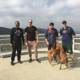 Four Men and a Dog Overlooking the Santa Monica Mountains